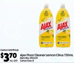 Campbells Wholesale Ajax Floor Cleaner Lemon Citrus offer