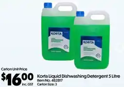 Campbells Wholesale Korta Liquid Dishwashing Detergent offer