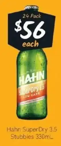 IGA Liquor Hahn SuperDry 3.5 Stubbies offer