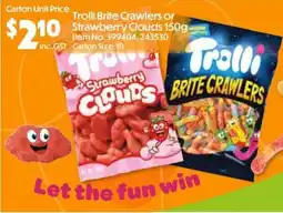 Campbells Wholesale Trolli Brite Crawlers or 10 Strawberry Clouds offer
