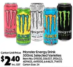 Campbells Wholesale Monster Energy Drink offer