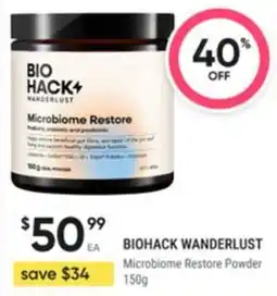 Healthy Life Biohack wanderlust microbiome restore powder offer