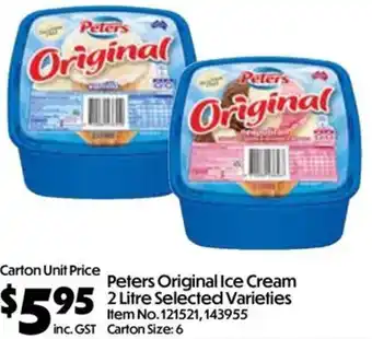 Campbells Wholesale Peters Original Ice Cream offer