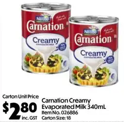 Campbells Wholesale Carnation Creamy Evaporated Milk offer