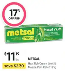 Healthy Life METSAL Heat Rub Cream Joint & Muscle Pain Relief offer