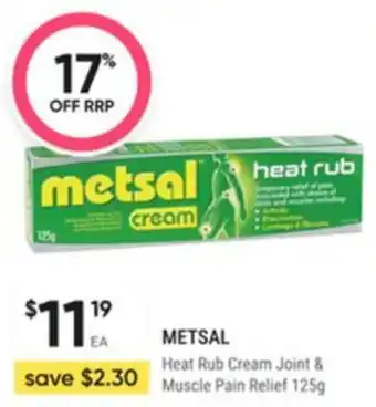 METSAL Heat Rub Cream Joint & Muscle Pain Relief