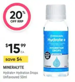 Healthy Life MINERALYTE Hydrate+ Hydration Drops Unflavoured offer