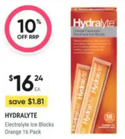 Healthy Life HYDRALYTE Electrolyte Ice Blocks Orange offer