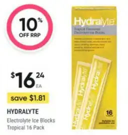 Healthy Life HYDRALYTE Electrolyte Ice Blocks Tropical offer