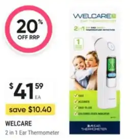 Healthy Life WELCARE 2 in 1 Ear Thermometer offer