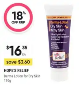 Healthy Life HOPE'S RELIEF Derma Lotion for Dry Skin offer