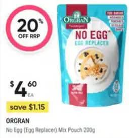 Healthy Life ORGRAN No Egg (Egg Replacer) Mix Pouch offer
