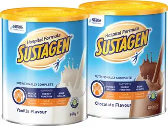 Sustagen Hospital Formula Vanilla or Chocolate Flavour 840g