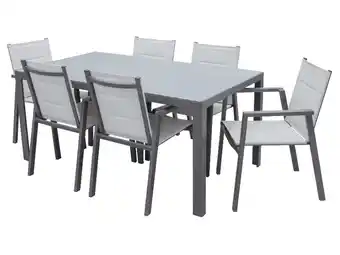 Stratco Sunscape madrid 7 piece aluminium slat dining setting offer