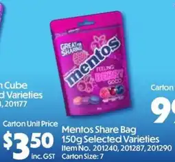 Campbells Wholesale Mentos Share Bag offer