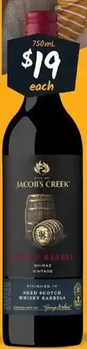 IGA Liquor Jacob's Creek Double Barrel Range offer