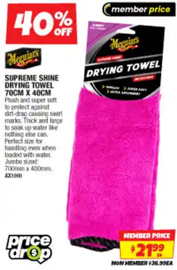Autobarn Supreme shine drying towel offer