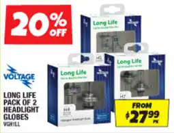 Autobarn Long life pack of 2 headlight globes offer