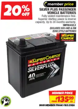Autobarn Silver plus passenger vehicle batteries offer