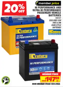 Autobarn Hi performance and ultra hi performance passenger vehicle batteries offer