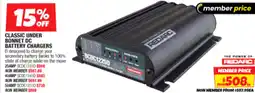Autobarn Classic under bonnet DC battery chargers offer