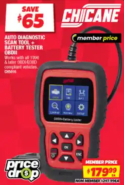 Autobarn Auto diagnostic scan tool + battery tester OBDII offer
