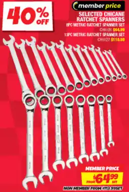 Autobarn Selected chicane ratchet spanners offer