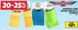 Autobarn Bowden's own drying towles & chamois offer