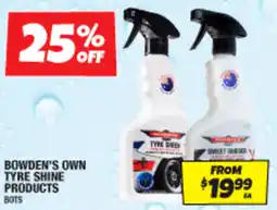 Autobarn Bowden's own tyre shine products offer