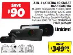 Autobarn 3-in-1 4k ultra hd smart dash camera offer