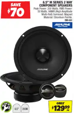 Autobarn 6.5" M series 2 way component speakers offer