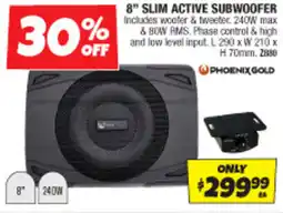 Autobarn 8" slim active subwoofer offer