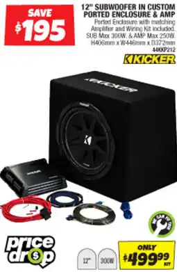 Autobarn 12" subwoofer in custom ported enclosure & amp offer