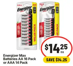 IGA Energizer Max Batteries offer