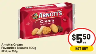 IGA Arnott's Cream Favourites Biscuits offer