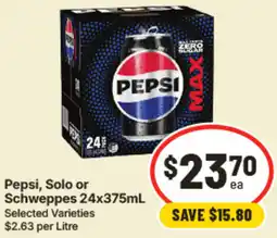 IGA Pepsi, Solo or Schweppes offer