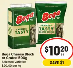 IGA Bega Cheese Block or Grated offer