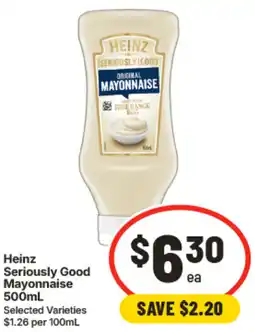 IGA Heinz Seriously Good Mayonnaise offer