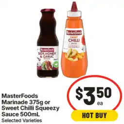IGA MasterFoods Marinade or Sweet Chilli Squeezy Sauce offer