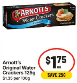 IGA Arnott's Original Water Crackers offer