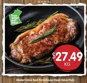 Spudshed Market Value Beef Porterhouse Steak Value Pack offer