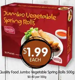 Spudshed Quality Food Jumbo Vegetable Spring Rolls offer