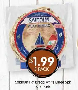 Spudshed Saidoun Flat Bread White Large offer
