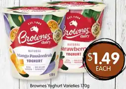 Spudshed Brownes Yoghurt Varieties offer