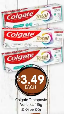 Spudshed Colgate Toothpaste Varieties offer