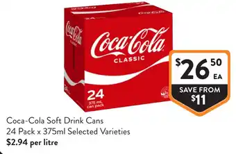 Foodworks Coca-Cola Soft Drink Cans offer