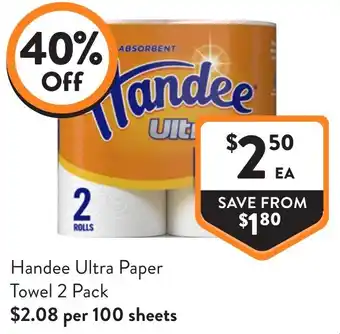 Foodworks Handee Ultra Paper Towel offer