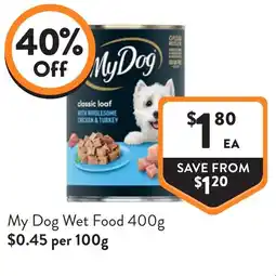 Foodworks My Dog Wet Food offer