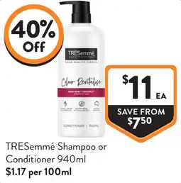Foodworks TRESemmé Shampoo or Conditioner offer