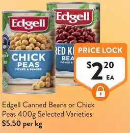 Foodworks Edgell Canned Beans or Chick Peas offer